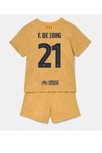 Fotbalové Dres Barcelona Frenkie de Jong #21 Dětské Venkovní Oblečení 2022-23 Krátký Rukáv (+ trenýrky)